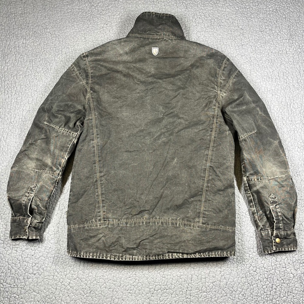 Kuhl Burr Jacket Mens Small Brown Vintage Patina Dye Cotton Canvas Full Zip - Picture 5 of 10